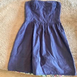 Strapless Navy Dress